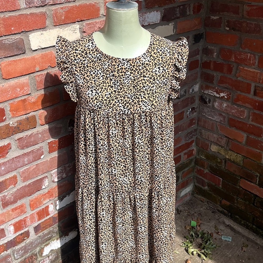 asos Leopard Print Maxi Dress size 8